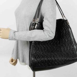 COACH Madison Phoebe Gathered Twist Black Leather Shoulder Bag INCLUDES DUST BAG